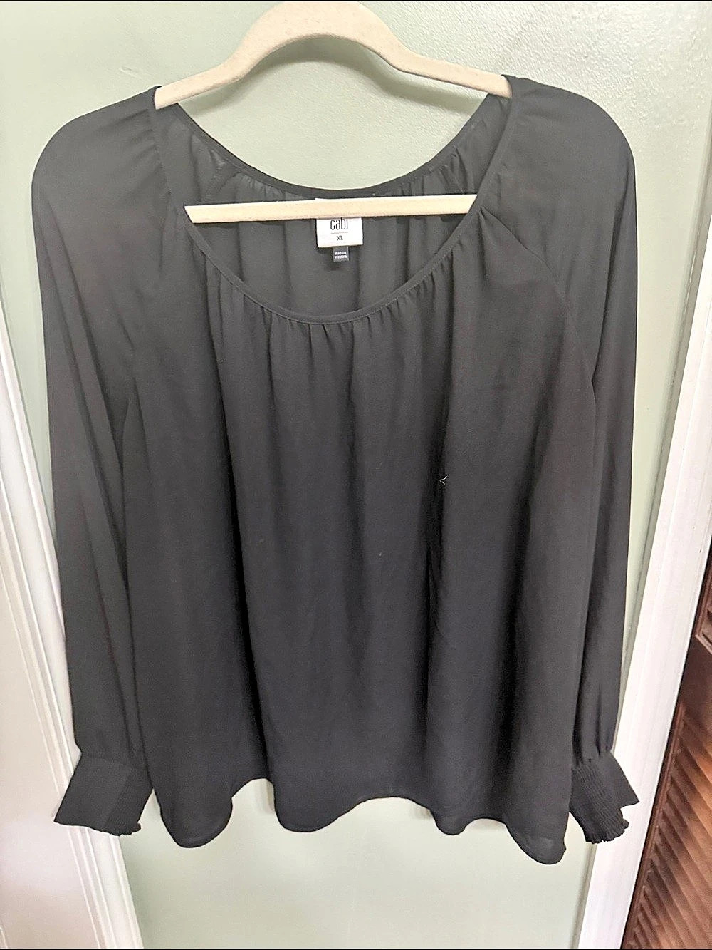 Cabi Round Trip Blouse Black Size XL